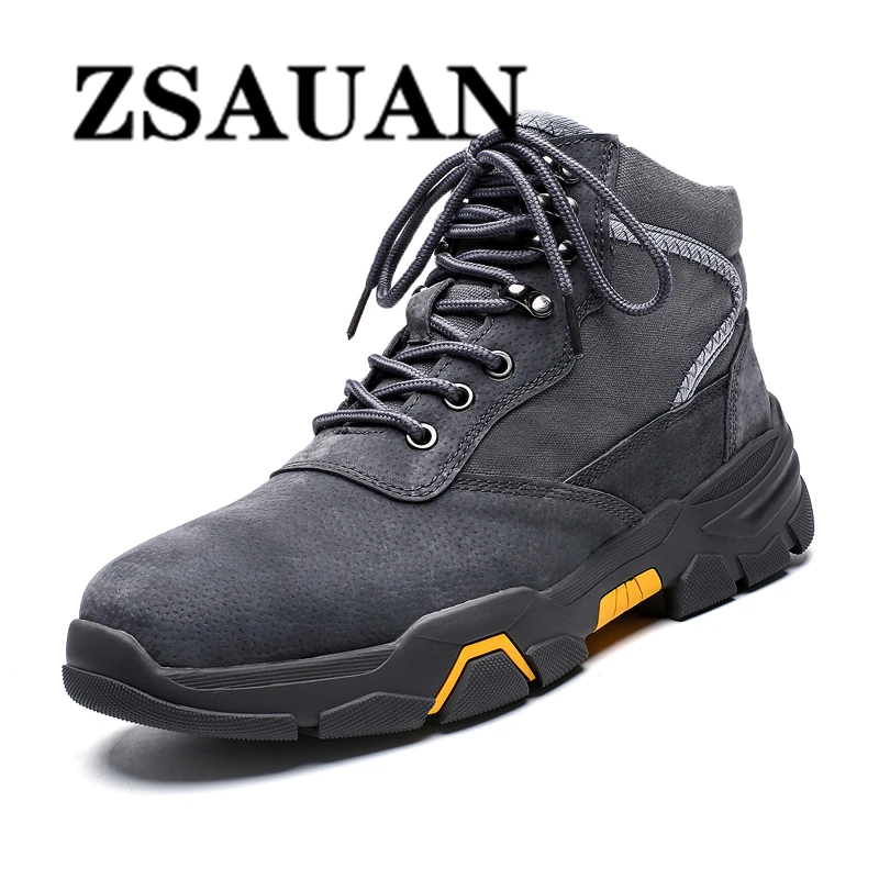 

ZSAUAN Casual Boots Men Round Toe Outdoor Spring / Winter Plush Casual High Quality Suede Platform Boots
