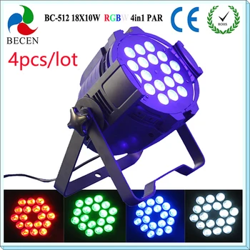 

Professional Stage Light 18x10w rgbw 4in1 LED par light 64 Quad Stage Lighting used for dj Disco Wedding Party 4pcs/lot