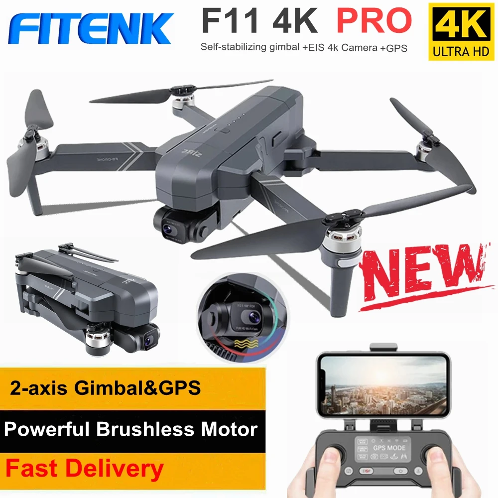 US $109.19 Sjrc F11 Pro 4k Gps Drone With 5g Wifi Fpv 4k Hd Camera Profissional 2 Axis Gimbal Brushless Profesional Drones Quadcopter Dron