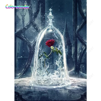 

Photo Backdrops Beauty And Beast Rose In Crystal Cup Baby Shower Kids Birthday Party Photographic Backgrounds For Photo Studio