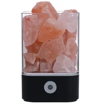 

Black /White Crystal Salt Purifying Air Himalayan Salt Lamp Crystal Salt Lamp Portable Fine Night Light Bedroom