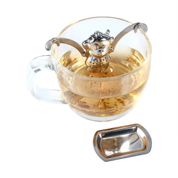 

Stainless Steel Monkey Loose Tea Leaf Infusers Convenient Cute Strainer Herbal Filter Tray Spice Diffuser Tea Tools