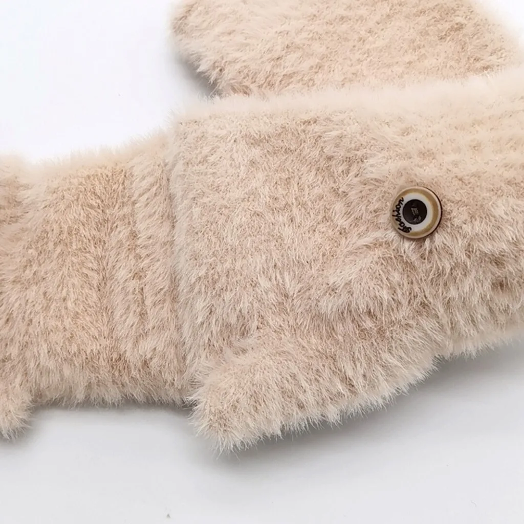 Рождественские детские гольфы без пальцев, Зимние Детские Рождественские рога для мальчиков и девочек, откидные перчатки без пальцев