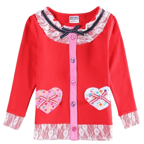 Топы для маленьких девочек; детская футболка с длинными рукавами; Осенняя детская футболка в полоску; топы; футболка с вышивкой для девочек; F4908 - Цвет: F5691Y red