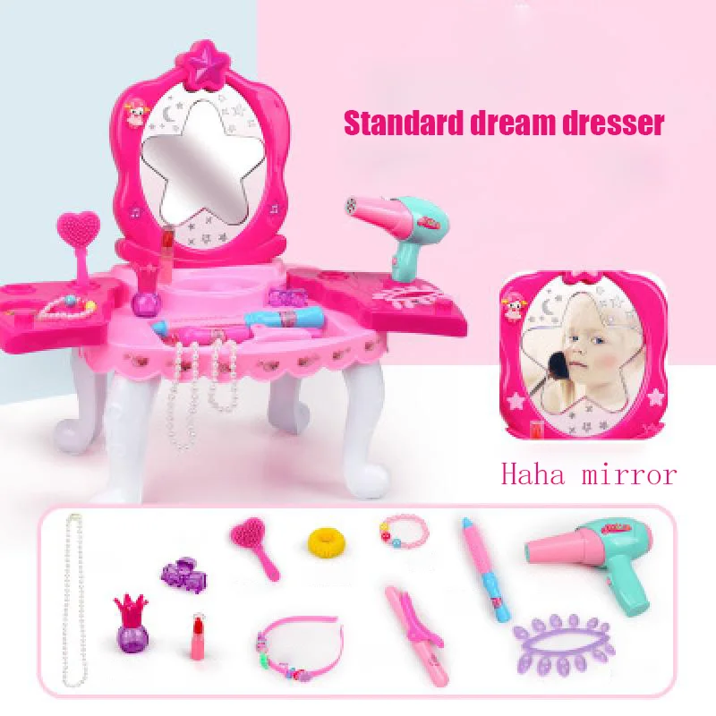 Детский туалетный столик принцессы для девочек, набор для макияжа, игрушки красавицы, ролевые игры с игрушками, детские игрушки для девочек на день рождения - Цвет: B