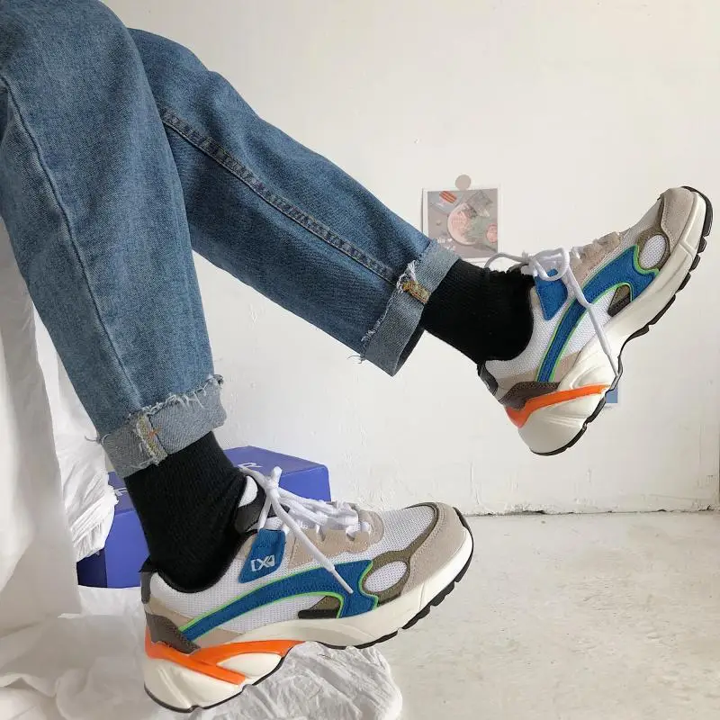 

Hong Kong Style Shoe Ancient Street Shoes INS Super Fire WOMEN'S Shoes CHIC Complex Dad Shoot Couples Cotton Hight-top Women's F