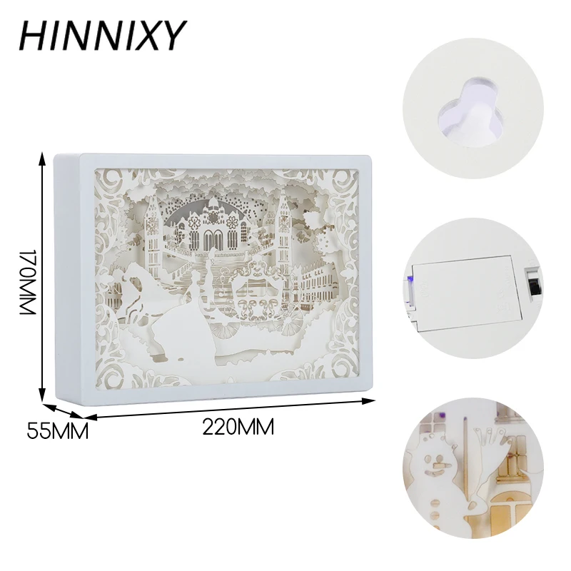Hinnixy 3D Бумажная скульптура лампа креативная поделка ручной работы бумажная