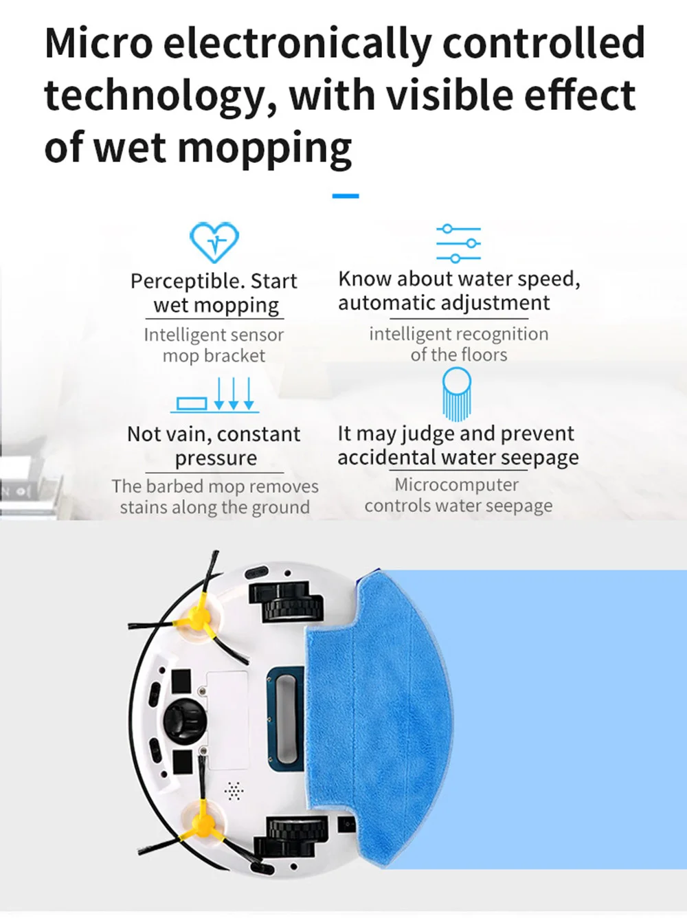 Умный робот пылесос с помощью пульта дистанционного управления с многомодовой, сухой и влажной очисткой, g