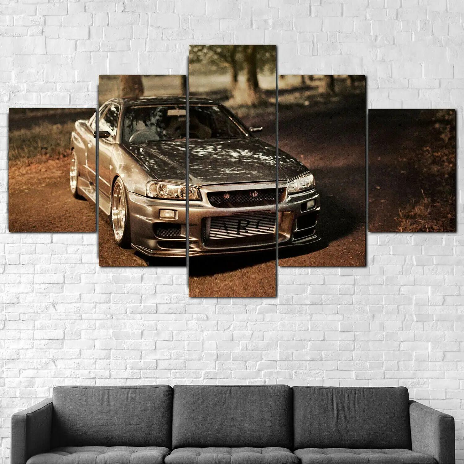 

5 Piece Canvas Nissan Skyline Gtr R34 Car Wall Art Print Home Decor HD Pictures 5 Panel Poster No Framed Paintings