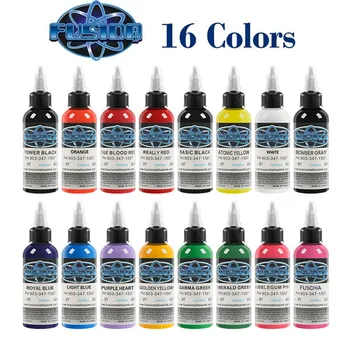 

High quality 16Pcs Tattoo Ink Set 1oz Pigment Kit for Tatoo Permanent Makeup Ink for Body Painting Tattoo & Body Art Pigment