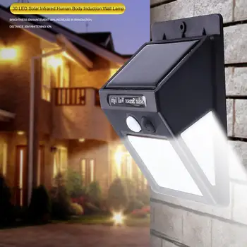 

30LED Solar Infrared Body Sensor Wall Light Intelligent And Durable High-bead Courtyard Lamp Sensor Light Lighting Emergency Lig