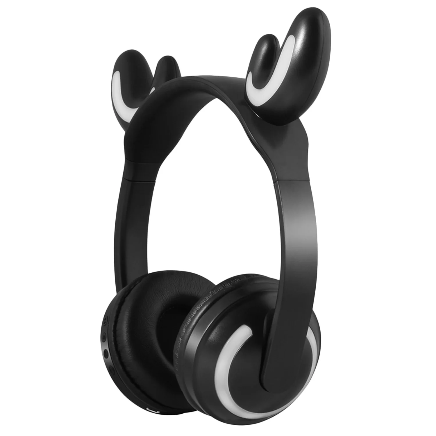 Wireless Bluetooth Cute Ear Headphones On-Ear Stereo Headset with Mic 7 Colors LED Light Flashing Glowing for iOS Android Phone - Color: Green