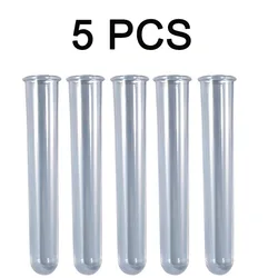 5-Piece Acrylic Glass Floral Test Tube Vase Set for Home Decor and Hydroponic Displays (Transparent 5pcs)