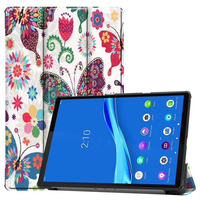 

Leather Case For Lenovo Tab M10 FHD Plus TB-x606F TB-x606X Painted Pattern Tablet Case Fold Stand Back Case Fundas Case KS0756