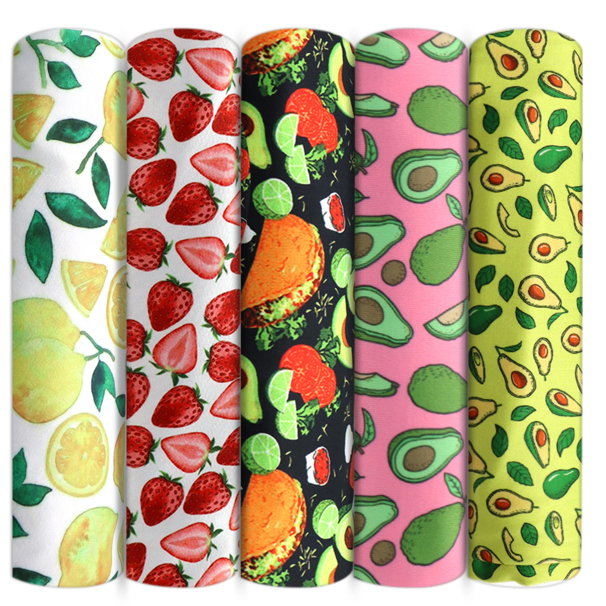 Fruit Avocado Food patchwork printed 4 Way Stretch Knit Poly Fabric for Tissue Kids home textile Sewing Tilda Doll 1Yc13807 | Дом и сад