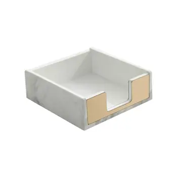 

Marble Pattern Square Memo Box Sticky Note Storage Card Holder Organizer Supply XXUC