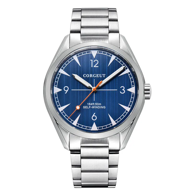 

Corgeut 41mm blue dial stainless steel seagull miyota8215 automatic mens mechanical wristwatches sapphire glass waterproof