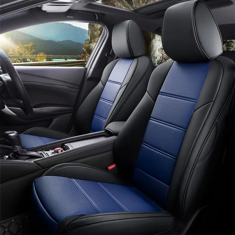 Чехол для автокресла на заказ для авто Subaru Impreza Legacy XV Forester Outback Jaguar XE XJ XF XJL XEL XFL автомобильные аксессуары синий - Название цвета: BLACK BLUE
