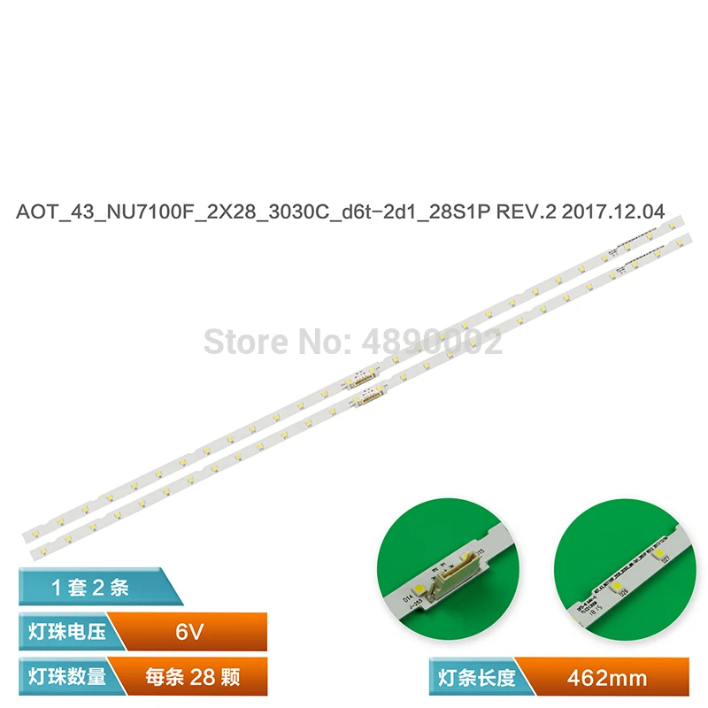 28 LED de luz tira para Samsung 43 &quotТВ UE43NU7100U BN44 00947A UE43NU7120U|Светодиодные панели| |