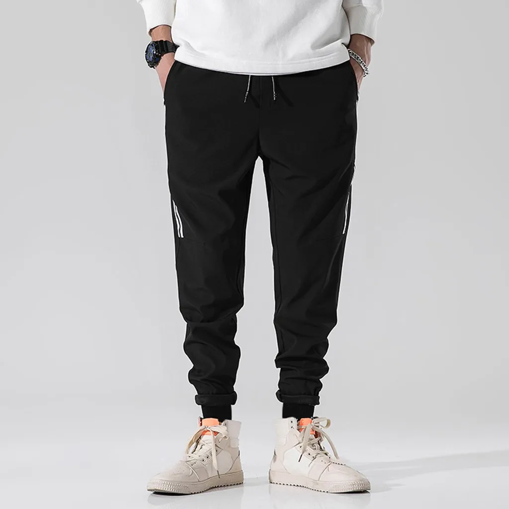 Повседневное брюки Для мужчин хлопок Slim Fit Мужские брюки Чинос; Новая модная Повседневное на открытом воздухе карман пляжные однотонные брюки длинные брюки для девочек плюс Размеры