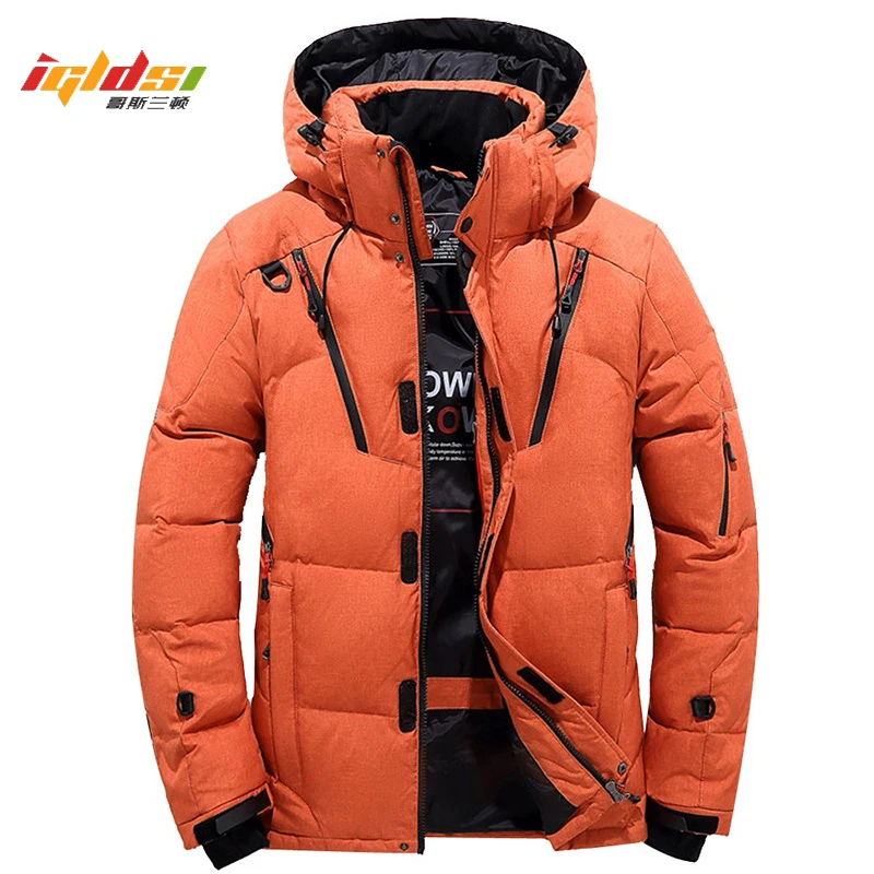 

Men's Winter White Duck Down Jacket Thicken Snow Parka Overcoat Jacket Men Windbreaker Tace & Shark Down Outwear Coat Size M-4XL