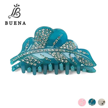 

New Fashion Leaf Shape Hair Claw Acrylic High Quality Rhinestone Fashion Hair Clips Hair Accessories for Women