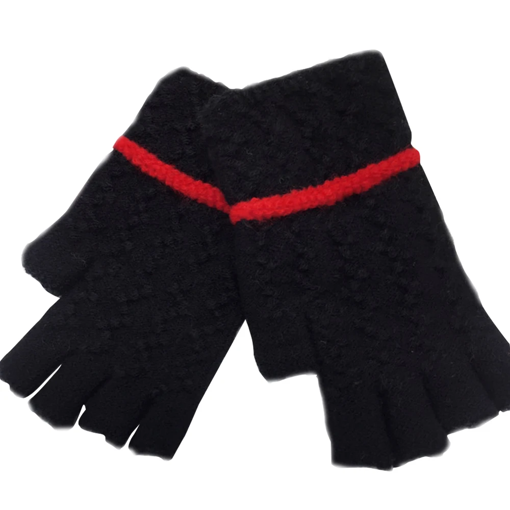 Женские мотоциклетные перчатки теплые перчатки шерстяные Нескользящие лыжные перчатки с сенсорным экраном для мобильного телефона велосипедные перчатки мотоциклетные - Цвет: Black