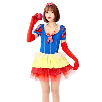 

Costumes Party White Cosplay Halloween Women Wear Adult Fantasia Carnival Party Cartoon Princess Snow White Dress Costumes