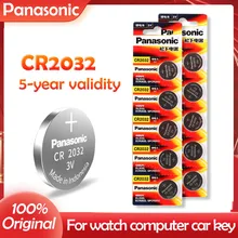 10 pçs original panasonic cr2032 cr 2032 3v bateria de lítio para relógio calculadora relógio de controle remoto brinquedos botão moedas célula