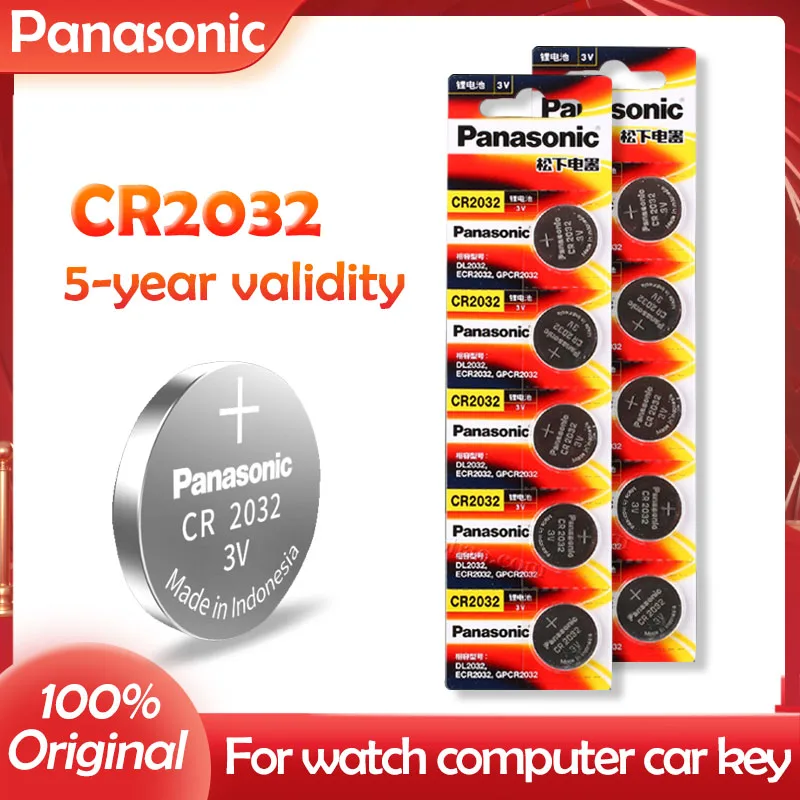 PANASONIC batería de litio Original CR2032 CR 2032 3V para reloj con calculadora, reloj, Control remoto, juguetes, botón, célula de monedas, 10 Uds.|Pilas tipo botón| - AliExpress