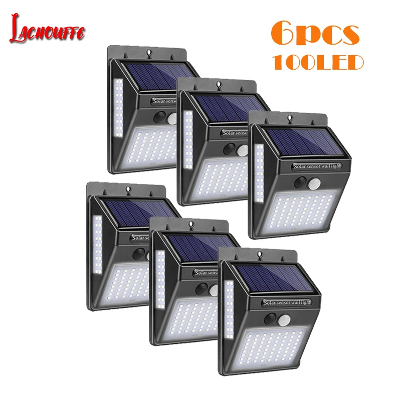 

100 LED Solar Light Outdoor Solar Lamp PIR Motion Sensor Wall Light Waterproof Solar Powered Sunlight for Garden Decoration