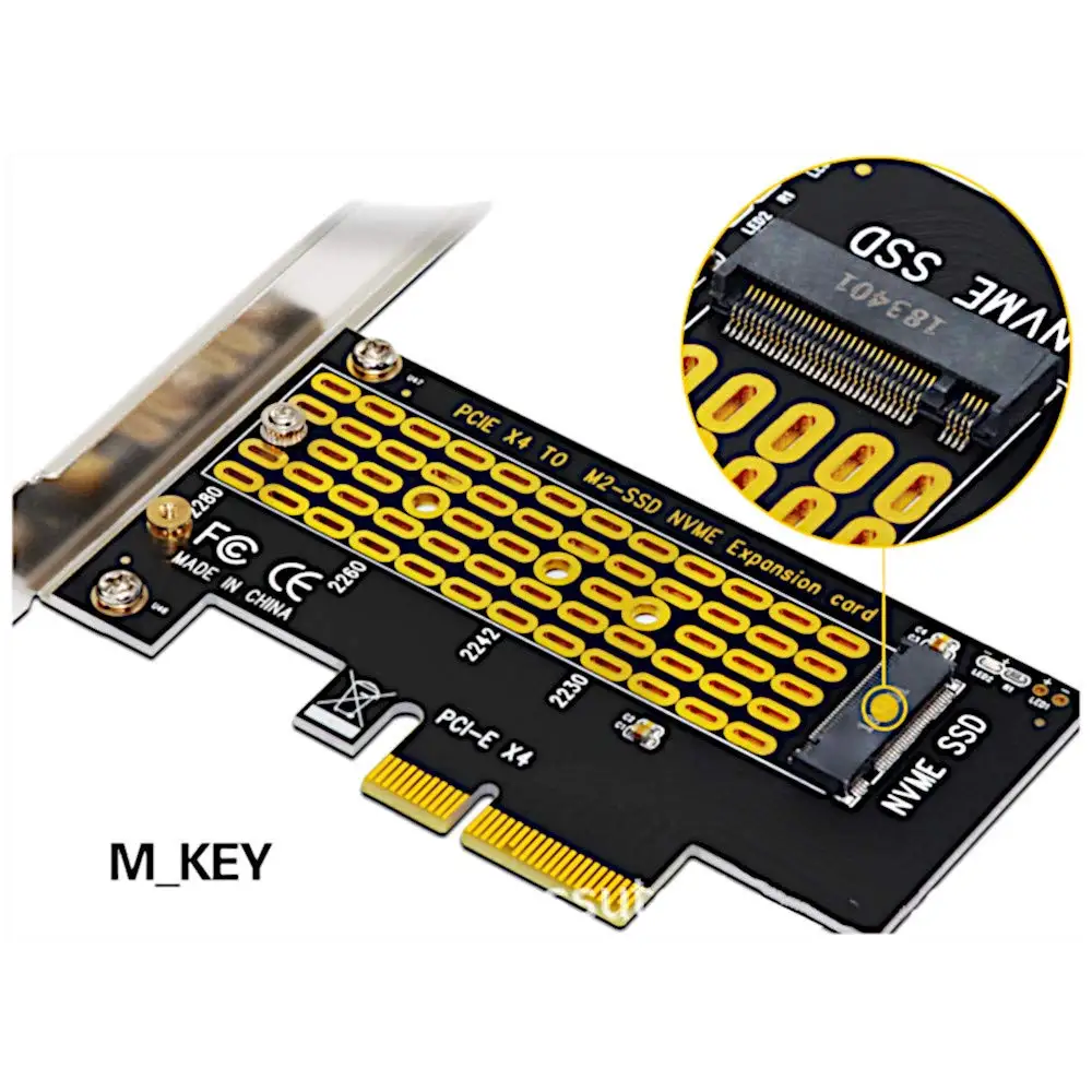 ZEXMTE M.2 адаптер PCIe Плата расширения M.2 Накопитель SSD с протоколом NVME PCI-e 3,0x4 адаптер карты Поддержка PCIe x4 x8 x16 слот, 2230 2242 2260 2280