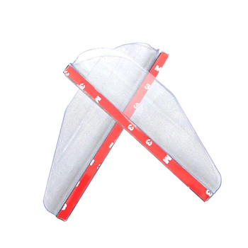 

Double-sided Adhesive PVC Acrylic Rain Eyebrow Cover Rain Visor 2 Pieces Car Rearview Mirror Transparent