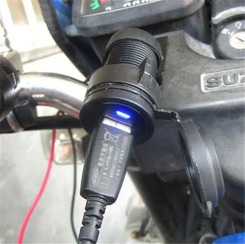 Водонепроницаемый пыленепроницаемый 5V адаптер DC 12V Moto USB зарядное устройство розетка+ 60 см линии Телефон/gps порт питания