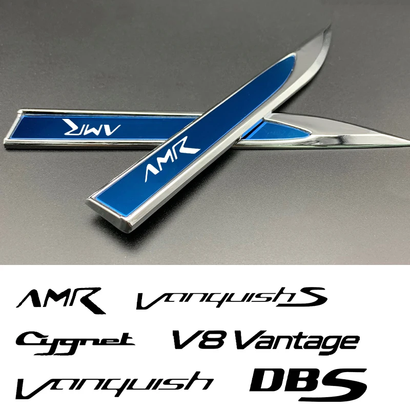 2 Pezzi 3D Emblema In Metallo Distintivo Carrozzeria Decorazione Laterale Adesivo Per Aston Martin Amr Cygnet Db9 Dbs Rapide V8 Vantage Zag Ato Rapide