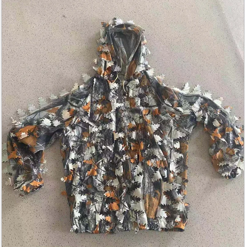 5PCS Camouflage 3D Breathable Lighty Hunting Leafy Ghillie Suit Bionic Training Bowhunt Sniper