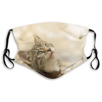 

Cute Cat Washable Reusable Mask, Anti Dust Half Face Mouth Mask For Kids Teens Men Women With Adjustable Ear Loops