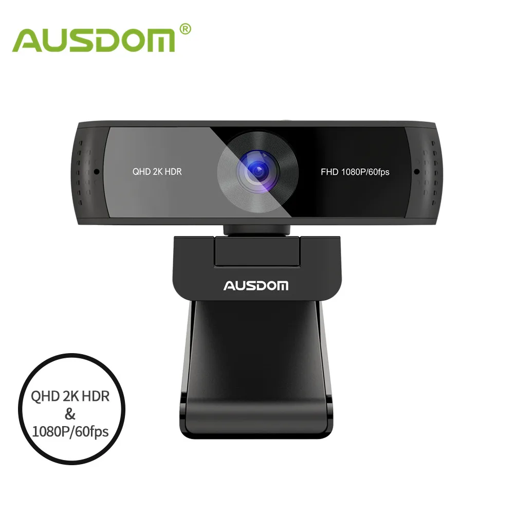 Веб-камера AUSDOM AW651 QHD 2K HDR 30FPS с автофокусом 1080P 60FPS веб-камера шумоподавлением