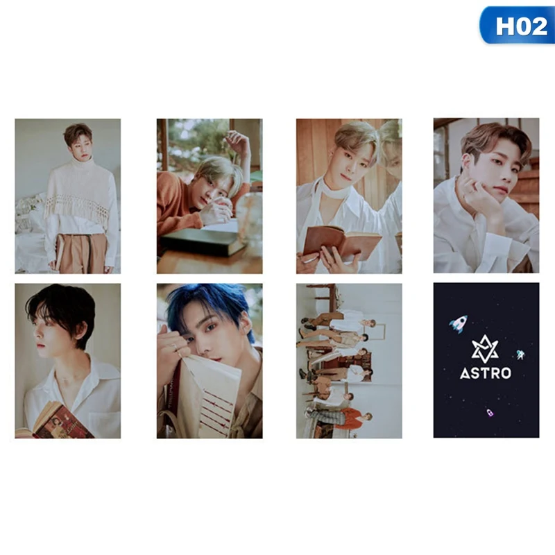 7 шт./компл. Kpop Астро участников Фотокарточка шесть альбомов BLUE FLAME Двусторонняя