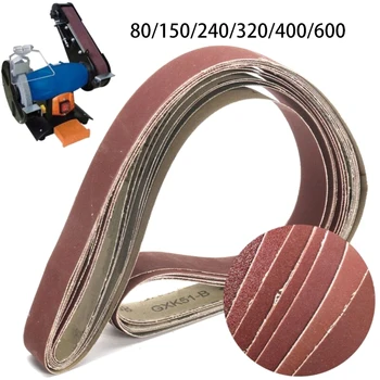 

6pcs/Set 25x1060mm 80/150/240/320/400/600 Grits Sanding Belts Wood Polishing Grinding Pads Abrasives Tools Metals