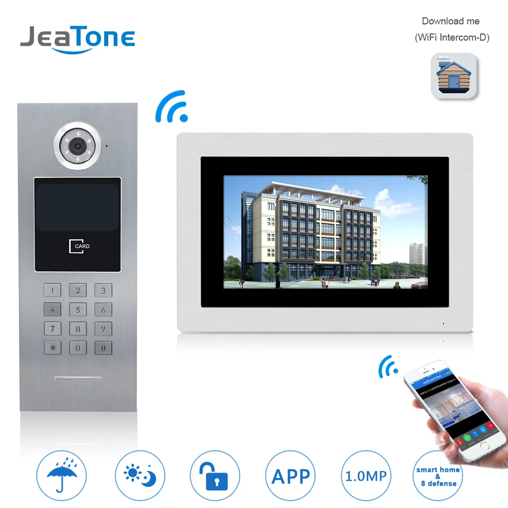 7'' WIFI IP Video Door Phone Intercom Wireless Door Bell Building Security Access Control System Touch Screen Password/IC Card 7'' WIFI IP Video Door Phone Intercom Wireless Door Bell Building Security Access Control System Touch Screen Password/IC Card