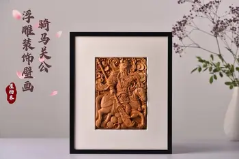

Guan Gong - relief mural mural, cliff cypress old material, all aluminum frame, suitable for collection, gift, decoration