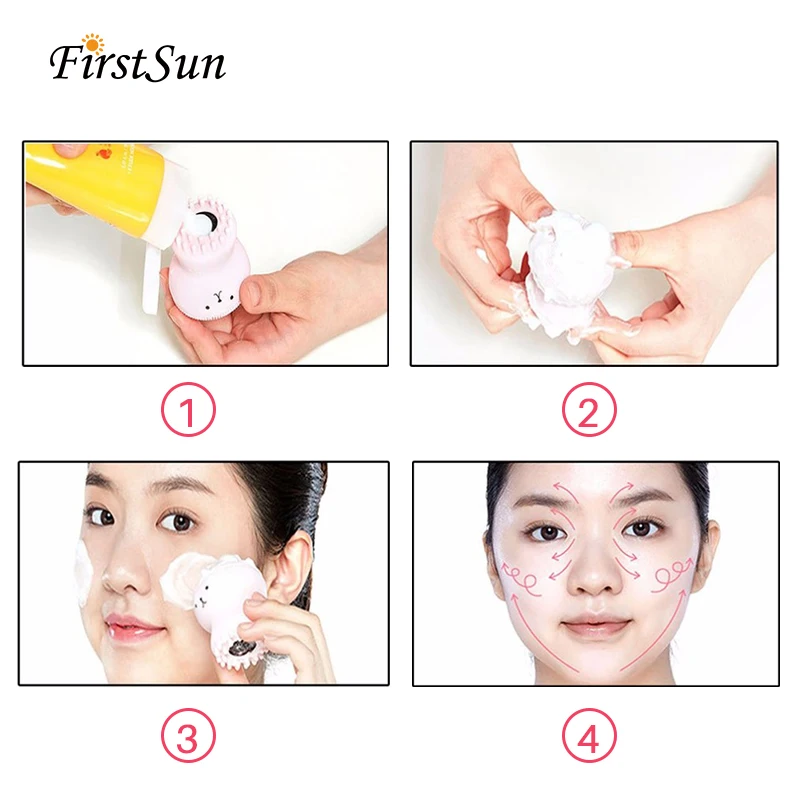 Силиконовая Очищающая щетка для лица средство удаления угрей акне массаж