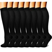 

4 Pair Compression Stockings Socks Running for Women Men 15-20mmHg Circulation Best Support Sport Cycling Working Bodybuilding