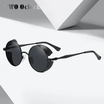 

TWO Oclock Vintage Steampunk Sunglasses Women Men Polarized Metallic Punk Round Sun Glasses 2020 Shades for Women W3362