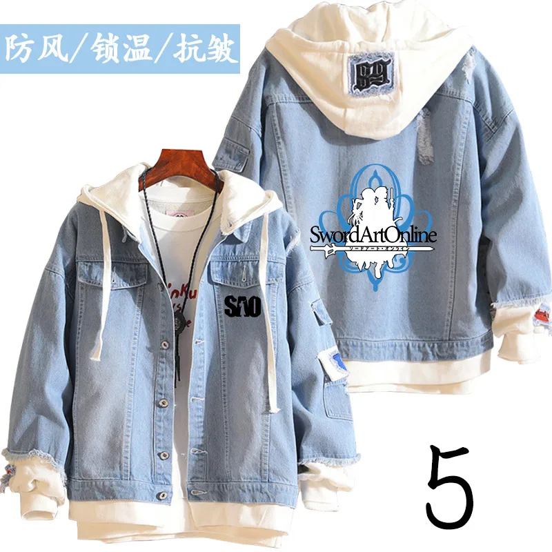 2019 Anime Jeans Coat Game Sword Art Online Fatal Bullet Casual Jacket Autumn Hooded Sweatshirt Unisex Denim Outwear Hoodies Sweatshirts Aliexpress