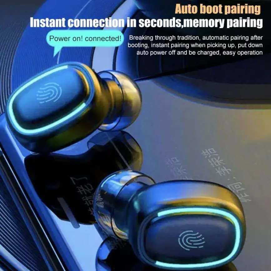 TWS Bluetooth Wireless Headphone LED Display Sports Earbuds Waterproof Men Women Earphone with Mic Gaming Hifi Stereo Headset