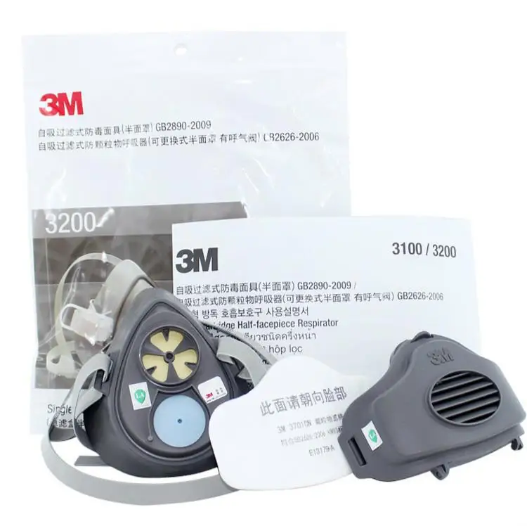 

50pcs Filters Cotton 3M 3200 Half Face Dust Gas Mask Respirator Safety Protective Mask Anti Dust PM2.5 Fog KN95
