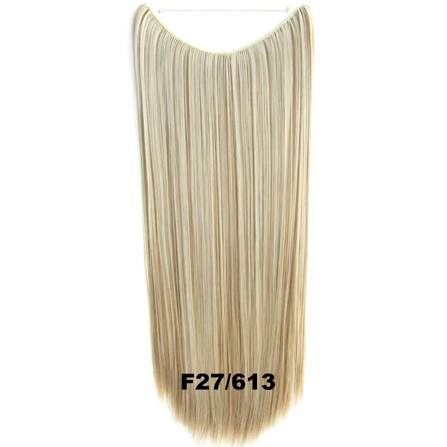 24inch 50grams 100grams Synthetic Hair Extension Gradual Color Brown Gray Blonde String Halo Hairpieces Extensions 100g-F27-613