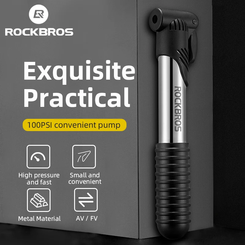 Насос велосипедный ROCKBROS 100PSI FV AV газовая насадка портативный воздушный мини-насос